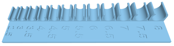 CableClipGenerator template showing cable clip sizes and shapes