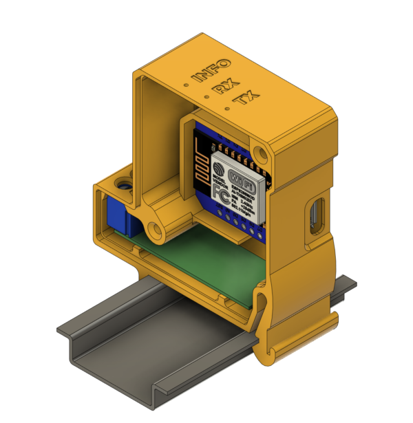 Wemos D1 Mini and RS485 adapter DIN rail enclosure