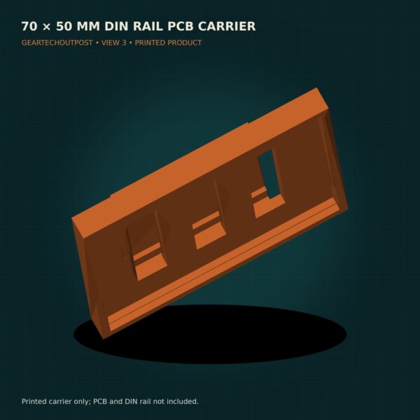 70 × 50 mm DIN Rail PCB Carrier — Edge-Slot Holder product view 3