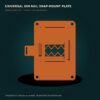 Universal DIN Rail Snap-Mount Plate — 67 × 44.5 mm Pattern product view 2
