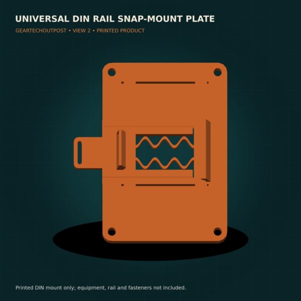 Universal DIN Rail Snap-Mount Plate — 67 × 44.5 mm Pattern product view 2