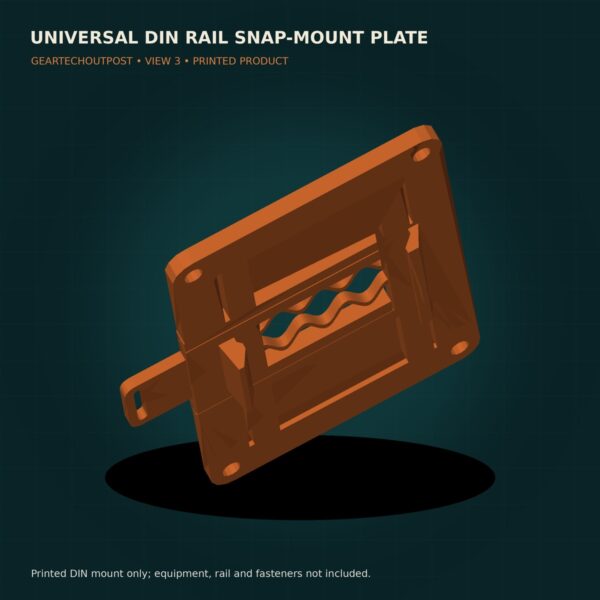 Universal DIN Rail Snap-Mount Plate — 67 × 44.5 mm Pattern product view 3