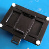 Rear view of a printed DIN rail mount showing the snap clip geometry