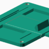Isolated CAD view of the universal DIN rail snap-mount plate