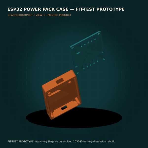 ESP32 Power Pack Case — DevKitC Fit-Test Prototype product view 3