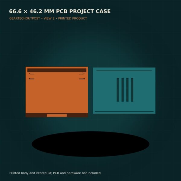 66.6 × 46.2 mm PCB Project Case — Vented Lid product view 2