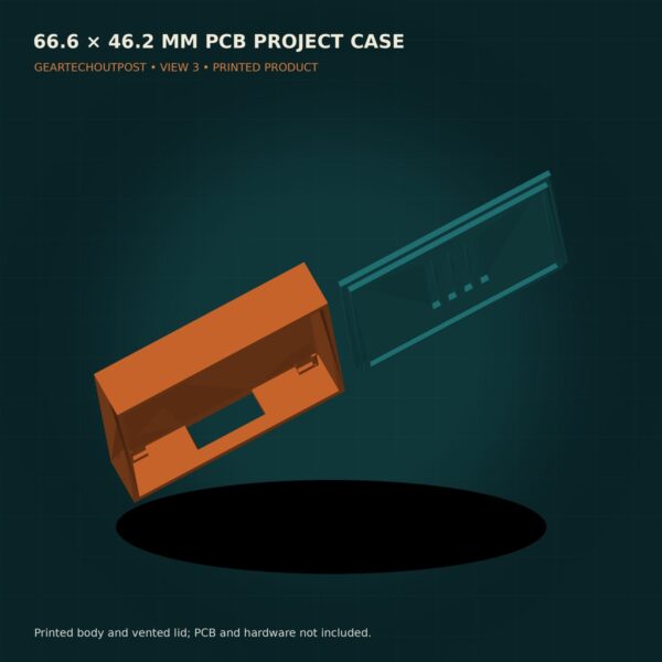 66.6 × 46.2 mm PCB Project Case — Vented Lid product view 3