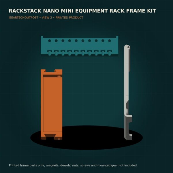 RackStack Nano 100 mm Mini Equipment Rack — Printed Frame Kit product view 2