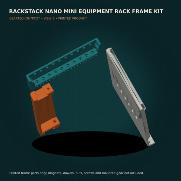 RackStack Nano 100 mm Mini Equipment Rack — Printed Frame Kit product view 3